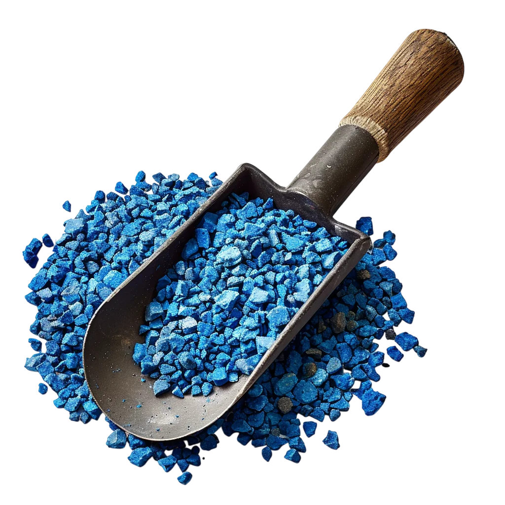 Wooden Scoop With Blue Crystal Salt PNG