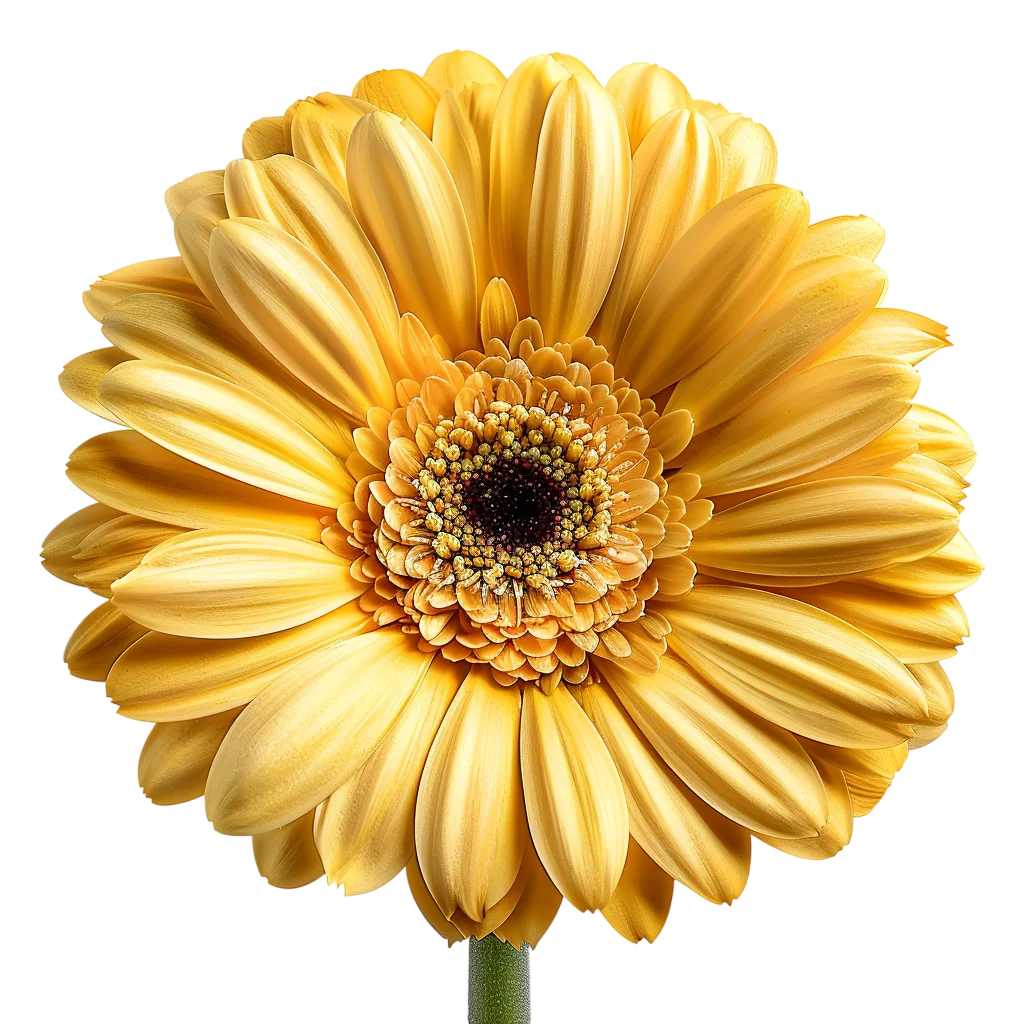 Fresh Yellow Gerbera Daisy Flower Single PNG