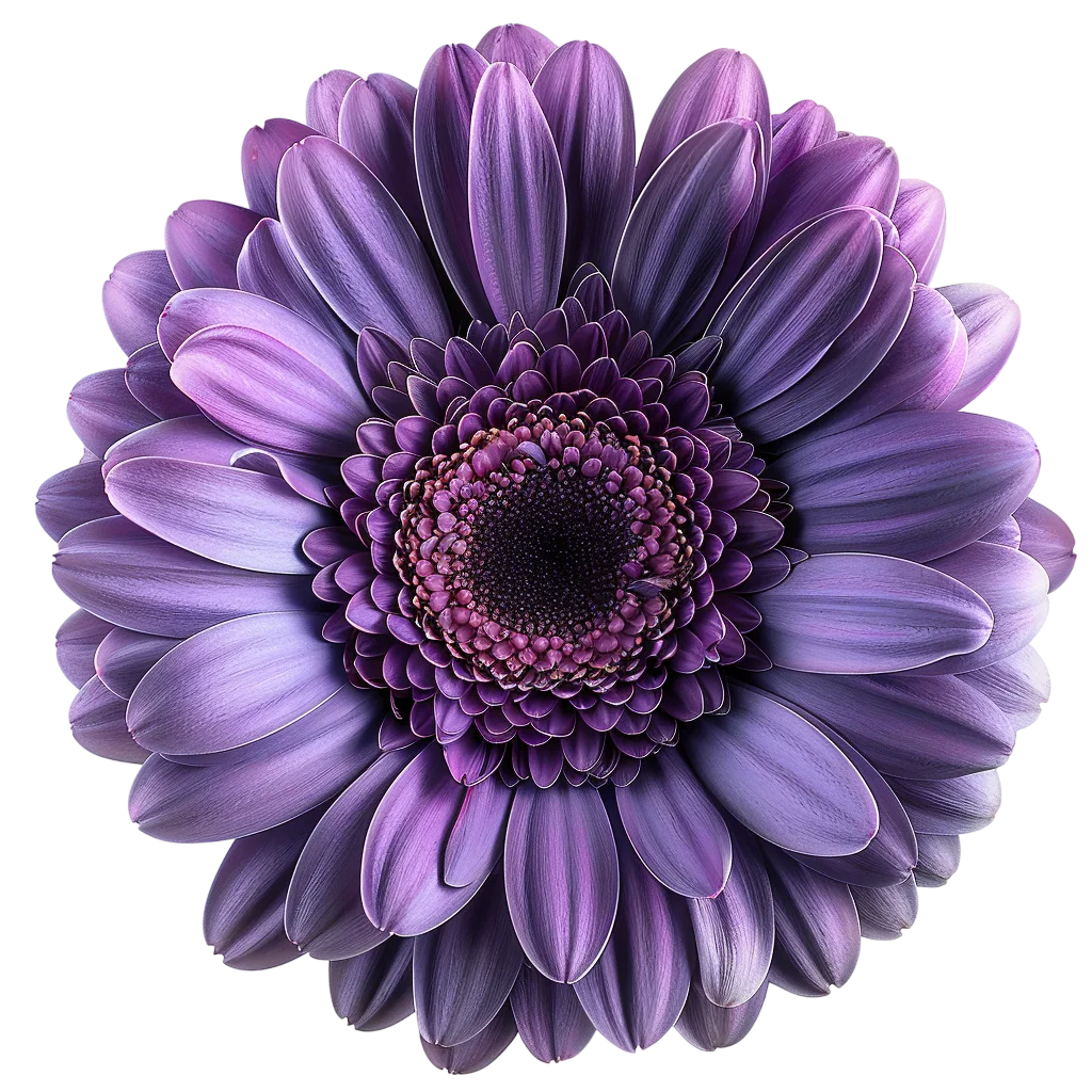 Fresh Purple Gerbera Daisy Flower Isolated PNG