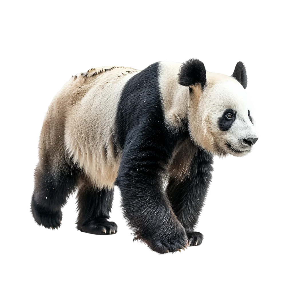 Cute Giant Panda Bear Walking Isolated PNG