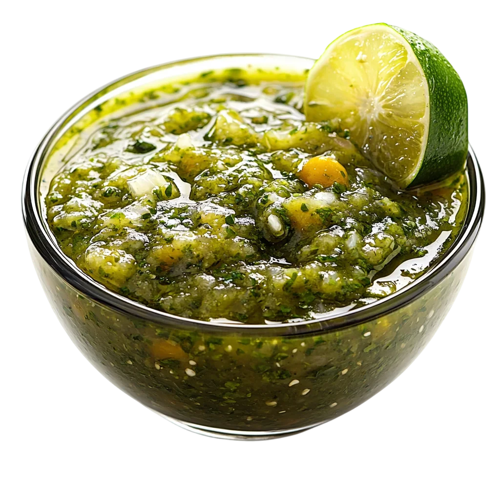 Fresh Green Chutney Sauce Bowl Slice PNG