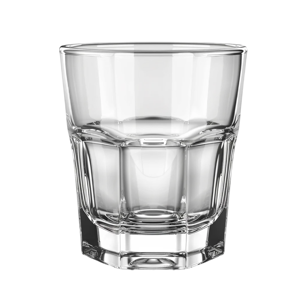 Clear Heavy Bottom Glass Tumbler Cup PNG