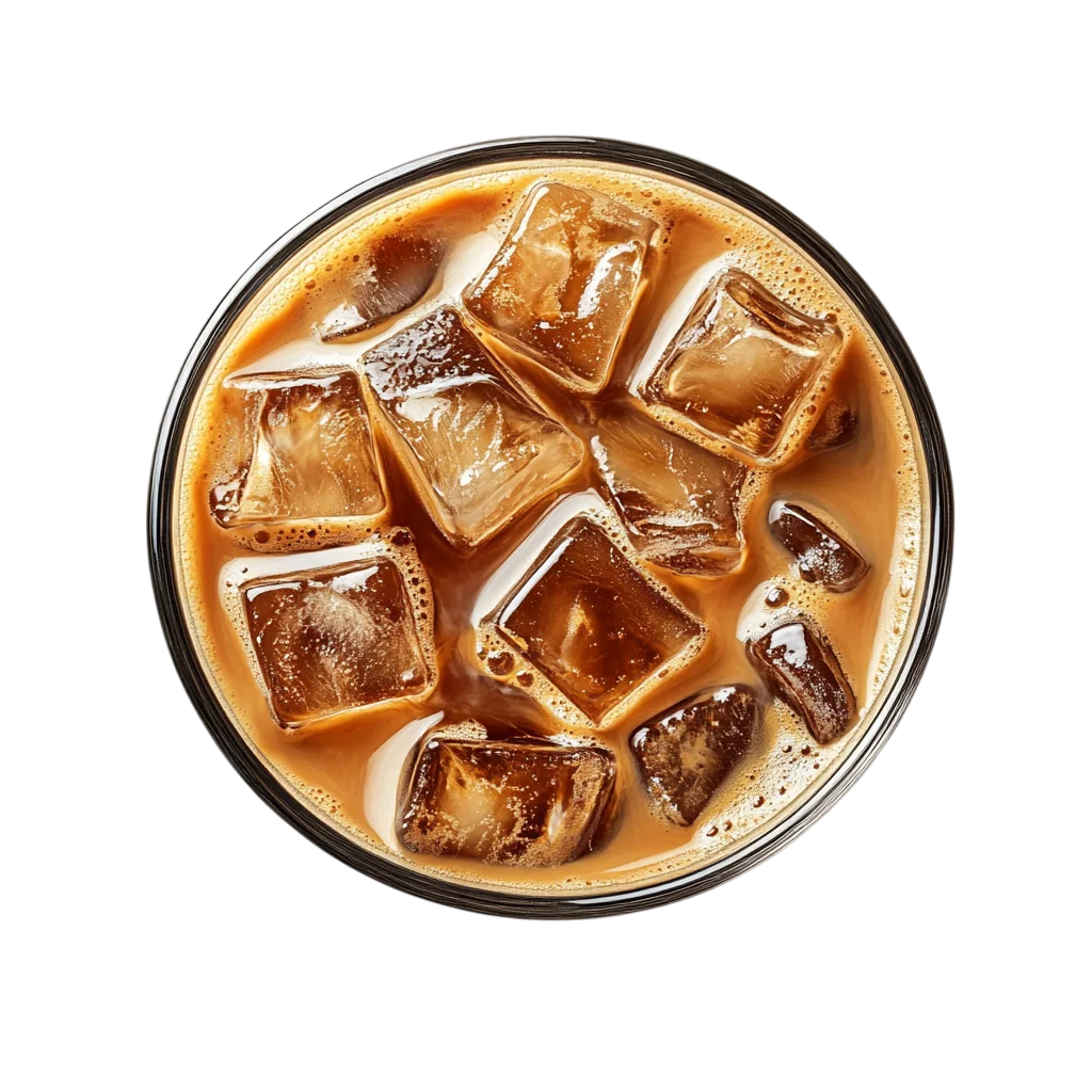 Glass Of Iced Tea Top View PNG