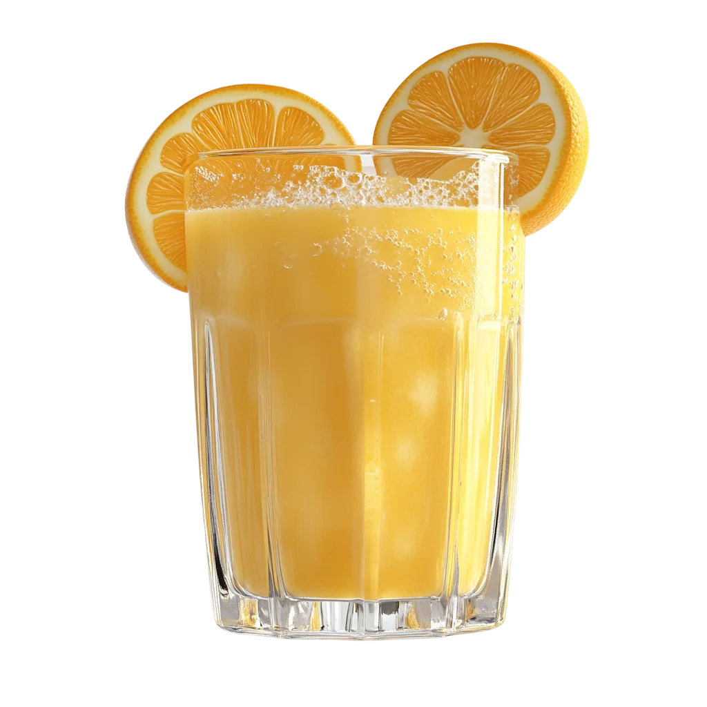 Glass Of Fresh Lemon Juice With Slices PNG