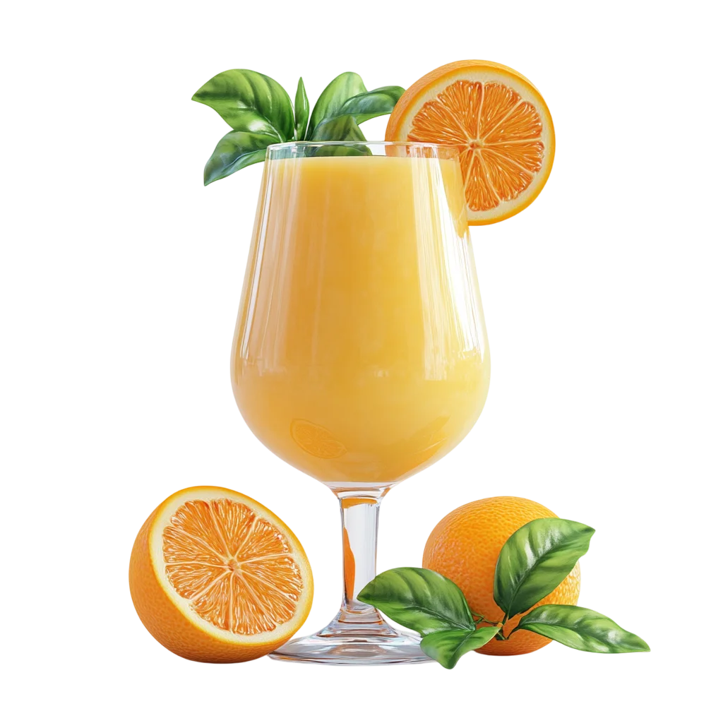 Glass Of Orange Juice With Citrus Slices PNG