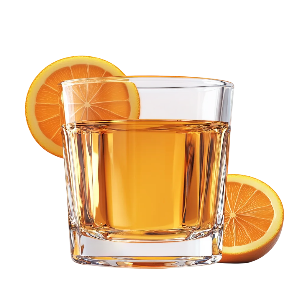 Glass Of Fresh Orange Juice Slices PNG