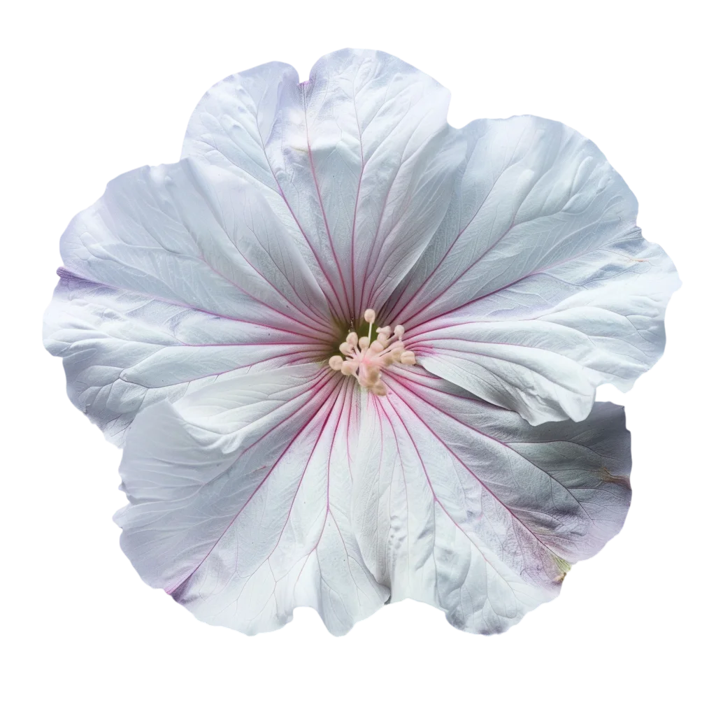 White Hibiscus Flower with Pink Veins – Free PNG