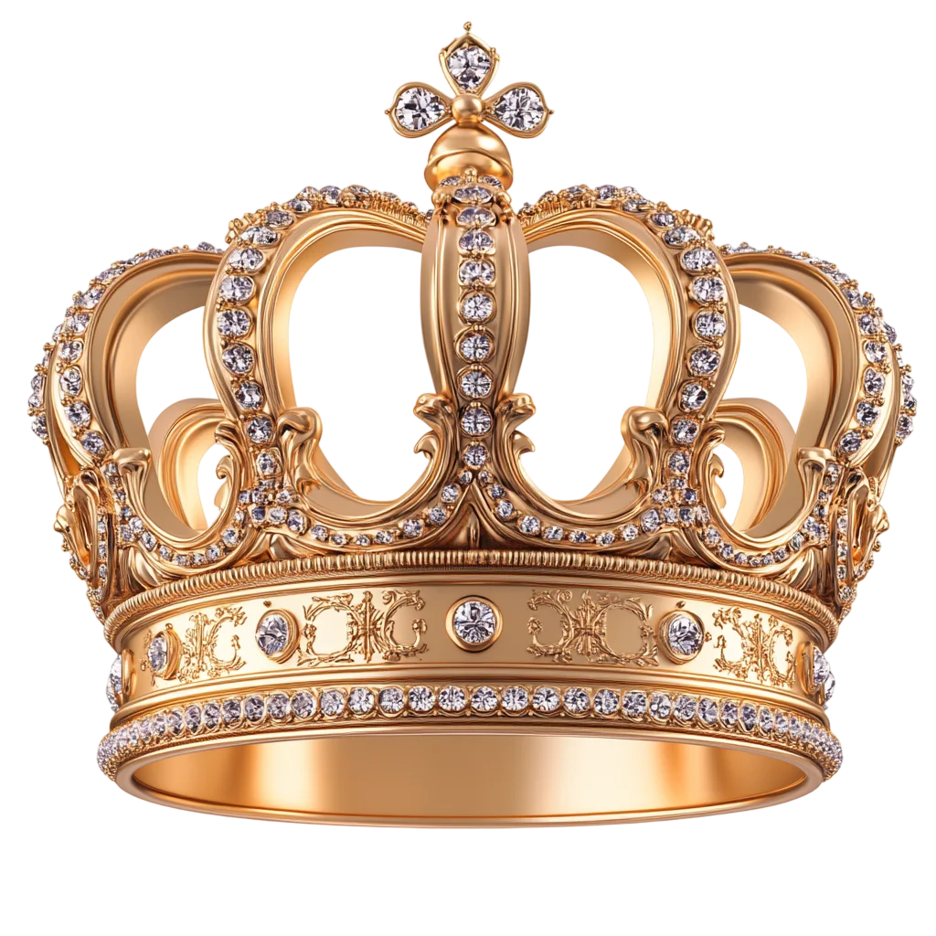 Ornate Gold Crown Diadem Jewel PNG