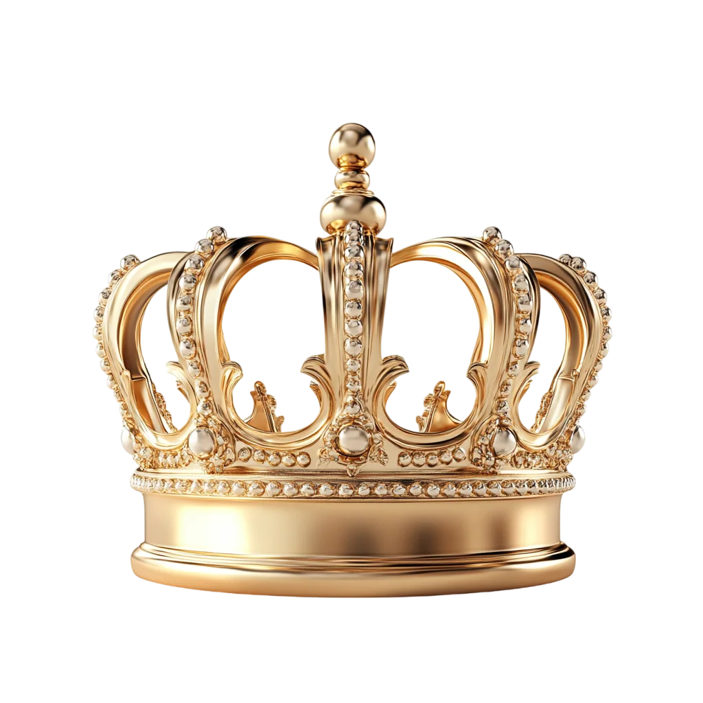Ornate Gold Crown Royal Symbol Free PNG