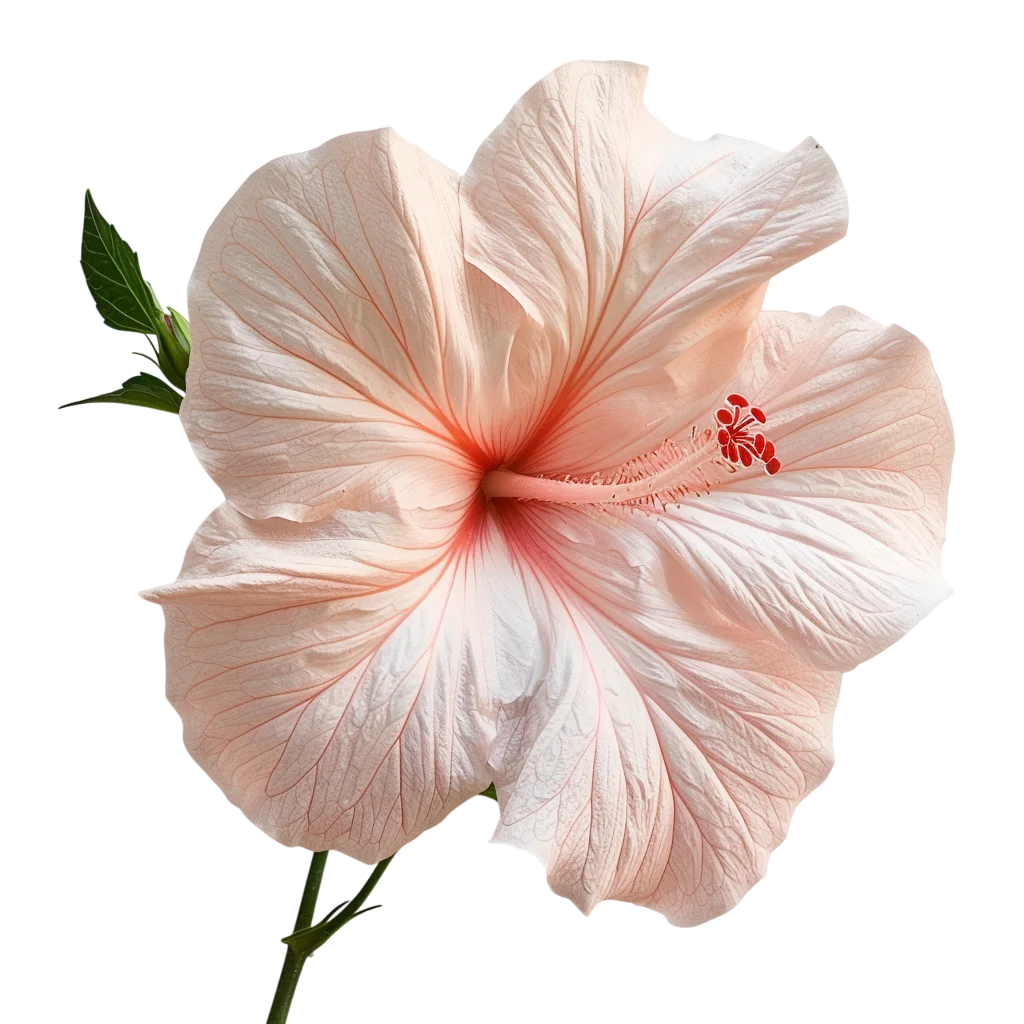 Pale Pink Hibiscus Flower Free PNG