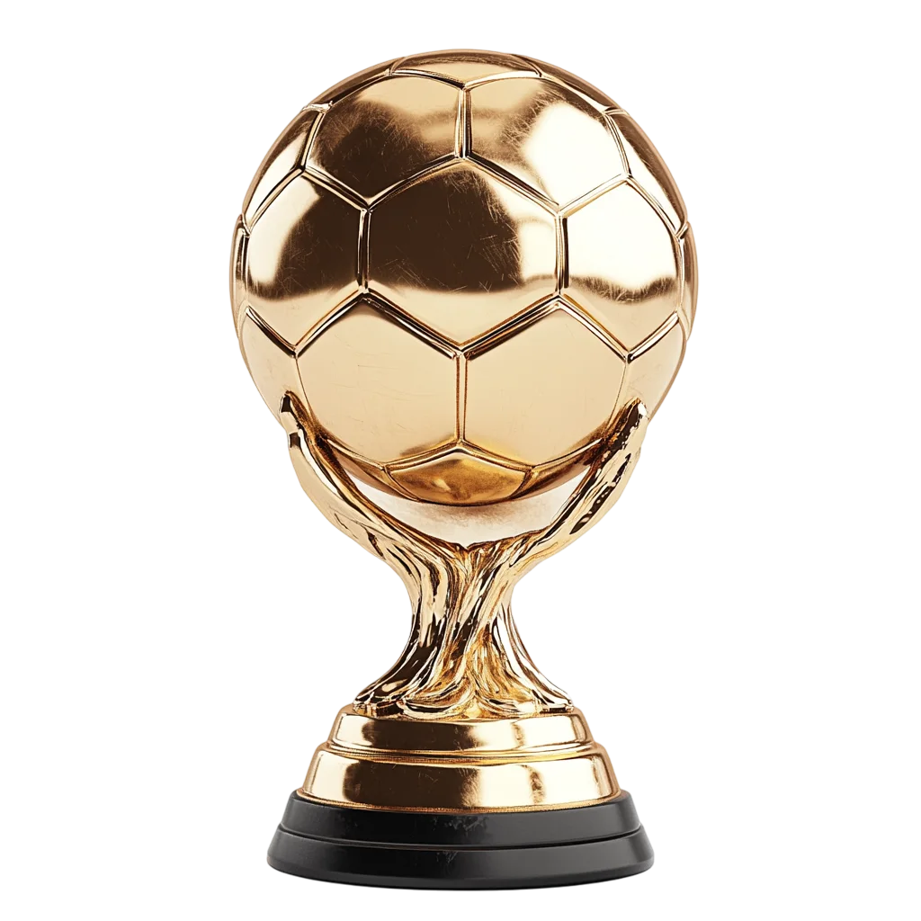 Shiny Gold Soccer Trophy Award Free PNG