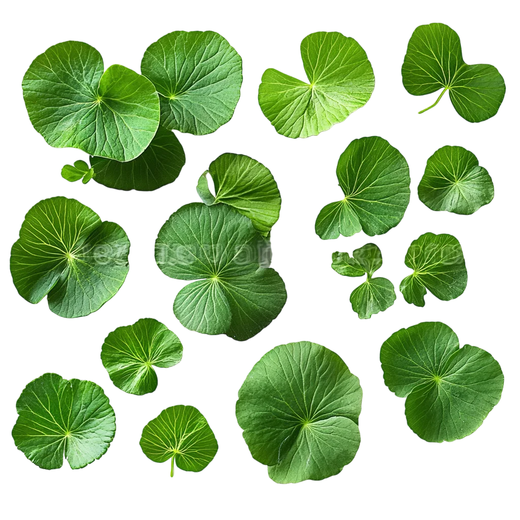 Fresh Green Rounded Leaves Grid Asset PNG