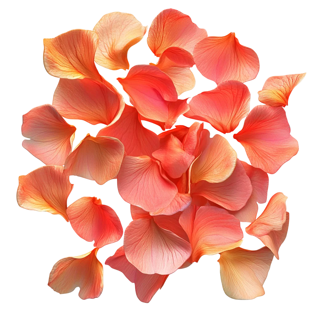 Coral and Peach Flower Petals | Free PNG