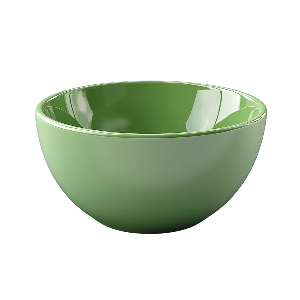 Modern Green Ceramic Bowl Empty Asset PNG
