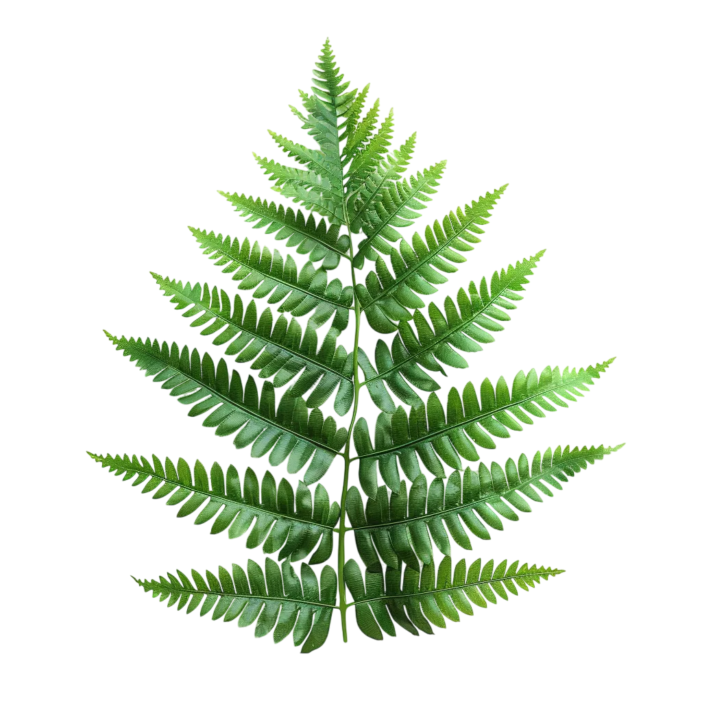Fresh Green Fern Leaf Frond Detailed PNG