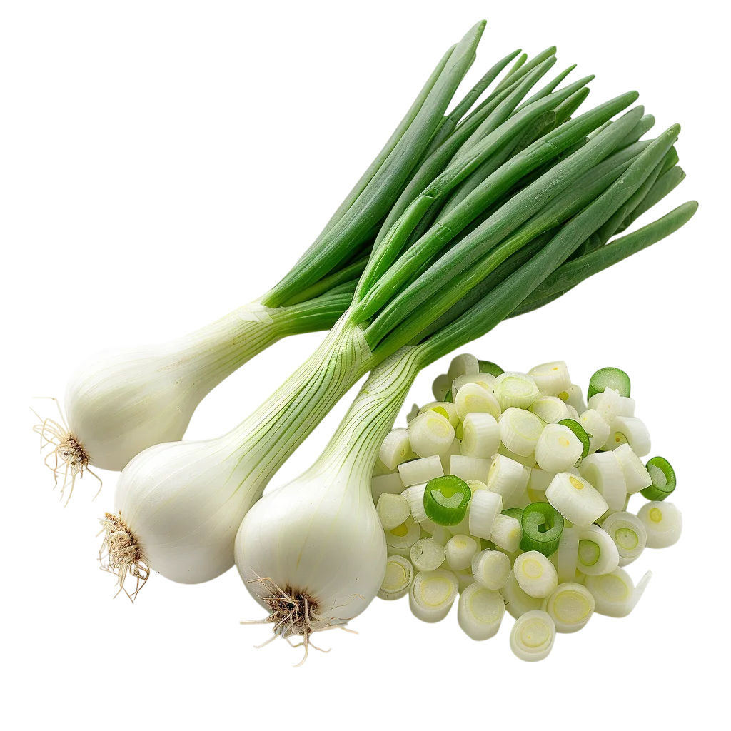 Fresh Spring Onion Scallions And Garlic Free PNG