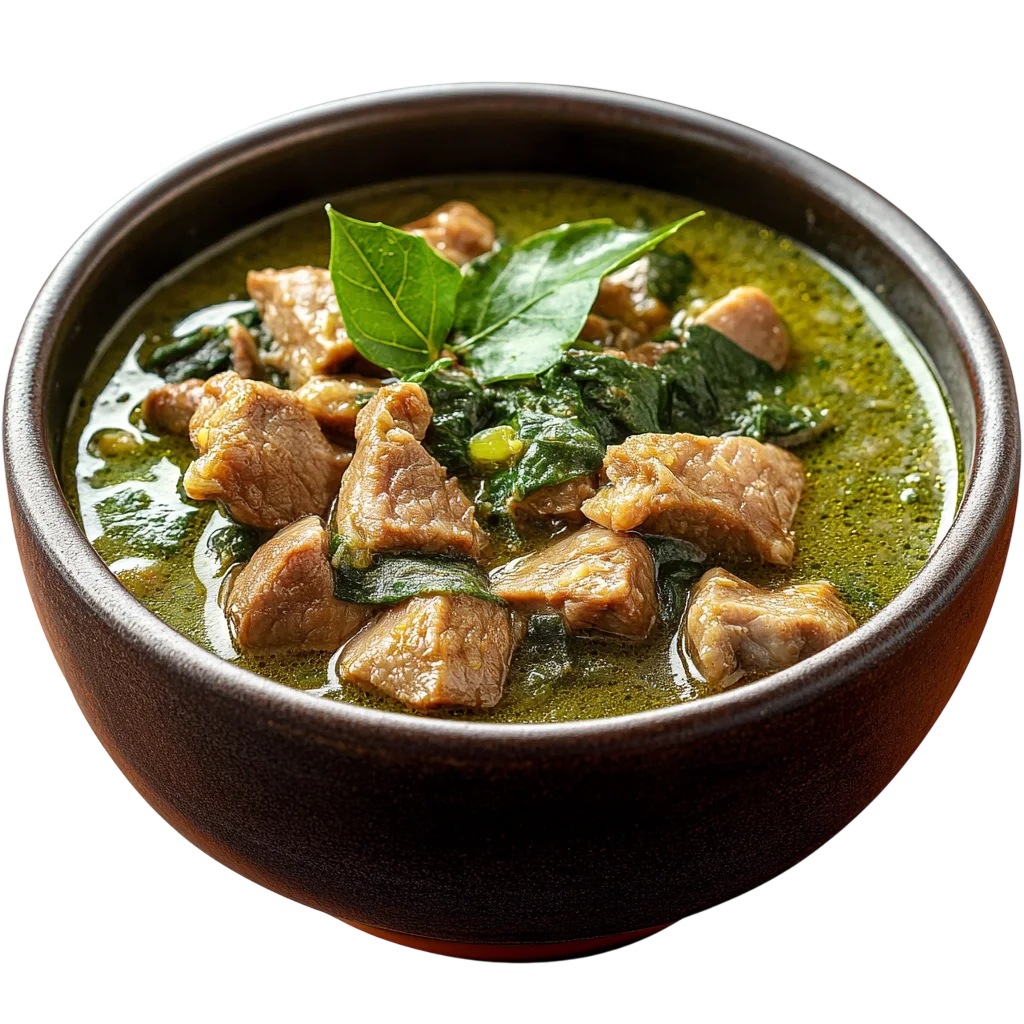 Savory Green Curry Dish In Bowl Free PNG