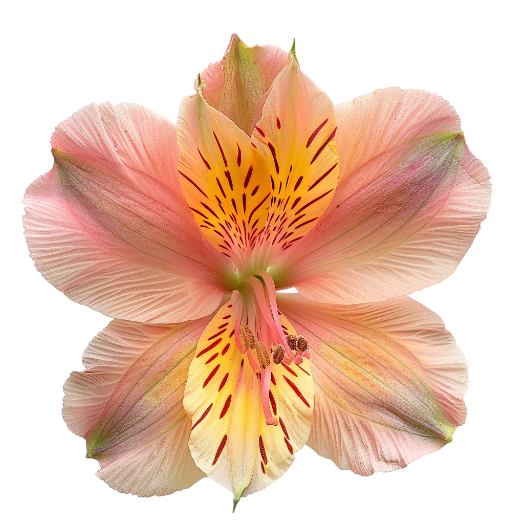 Peach and Pink Alstroemeria Flower Free PNG