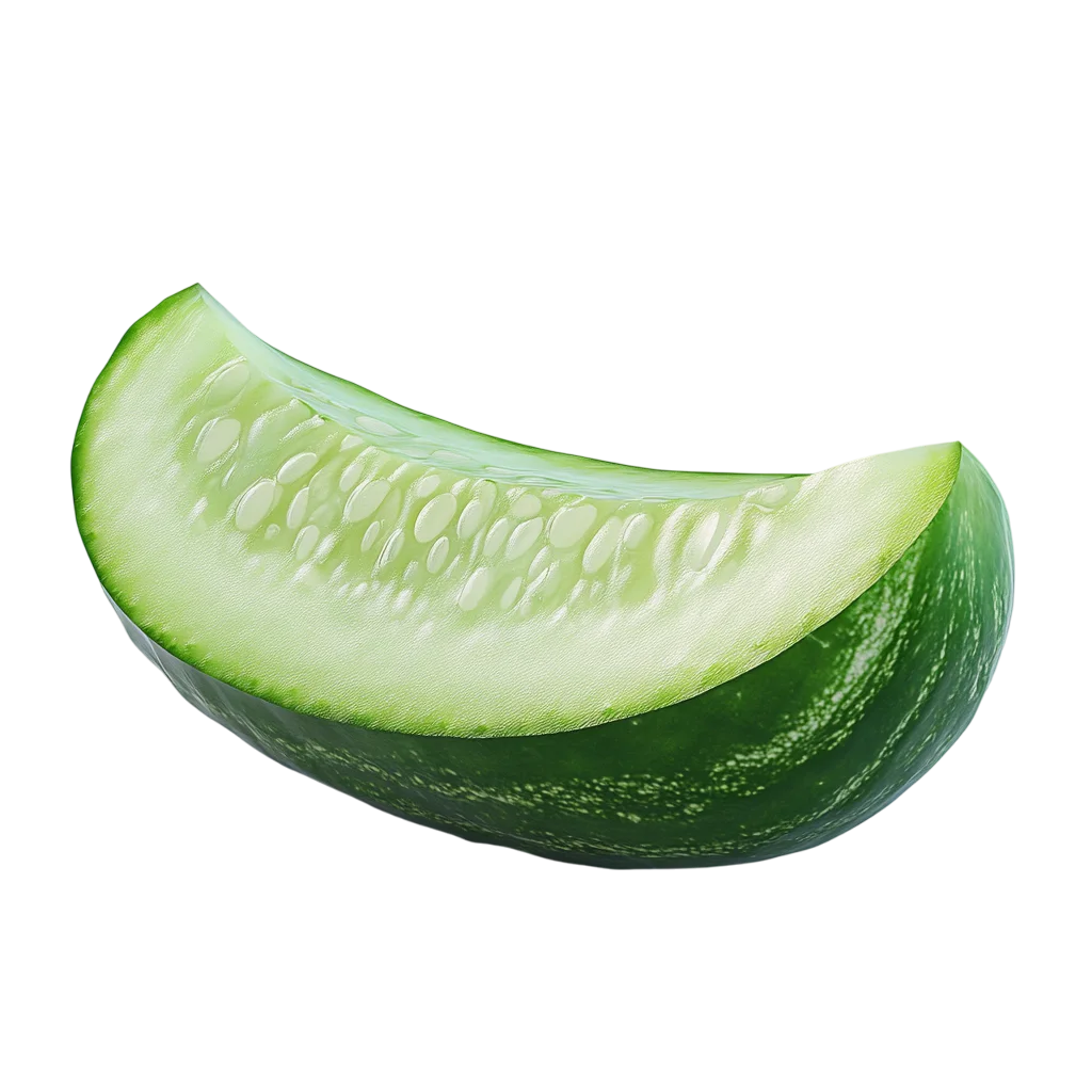Fresh Green Cucumber Slice Curve Free PNG