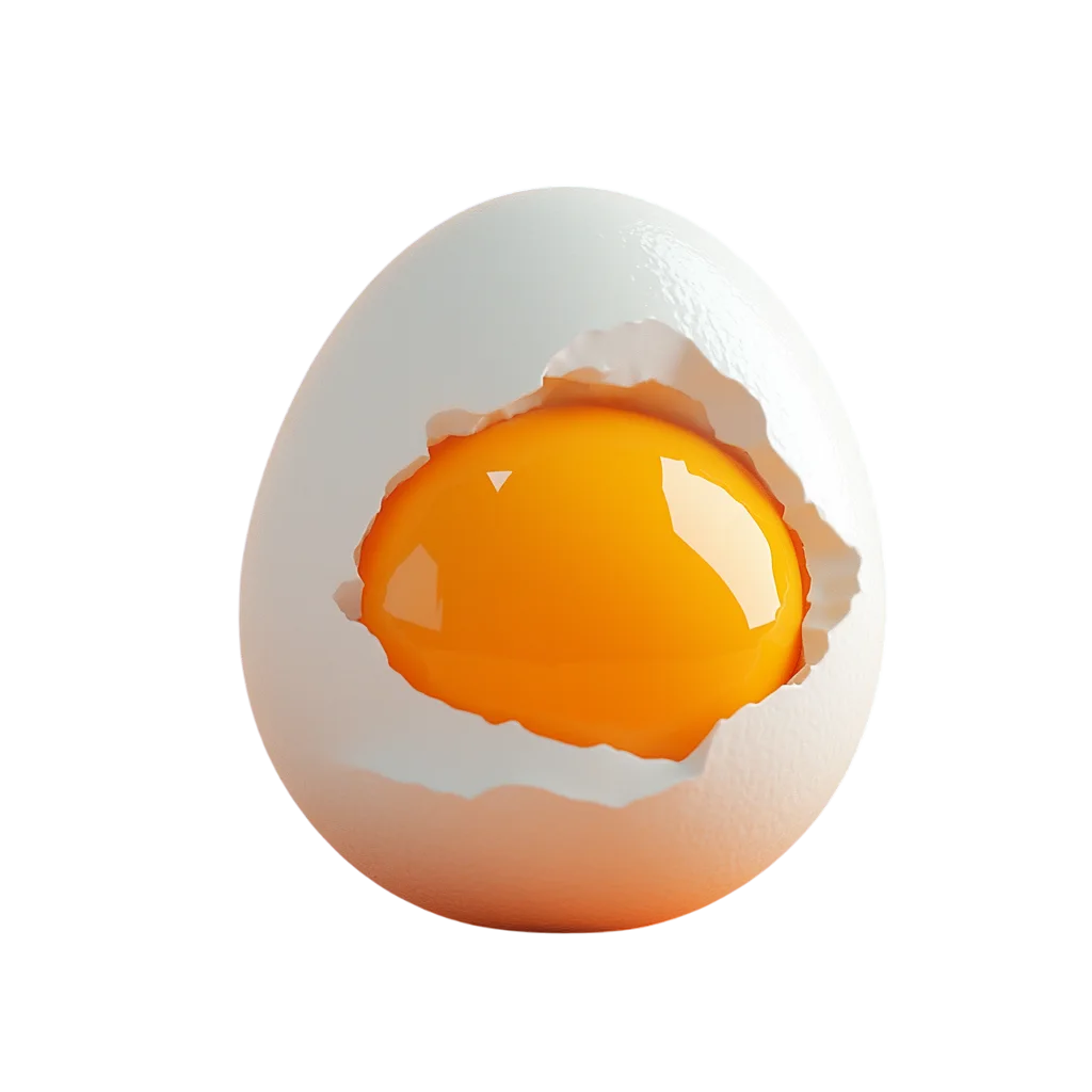 Cracked Boiled Egg Yolk Isolated Free PNG