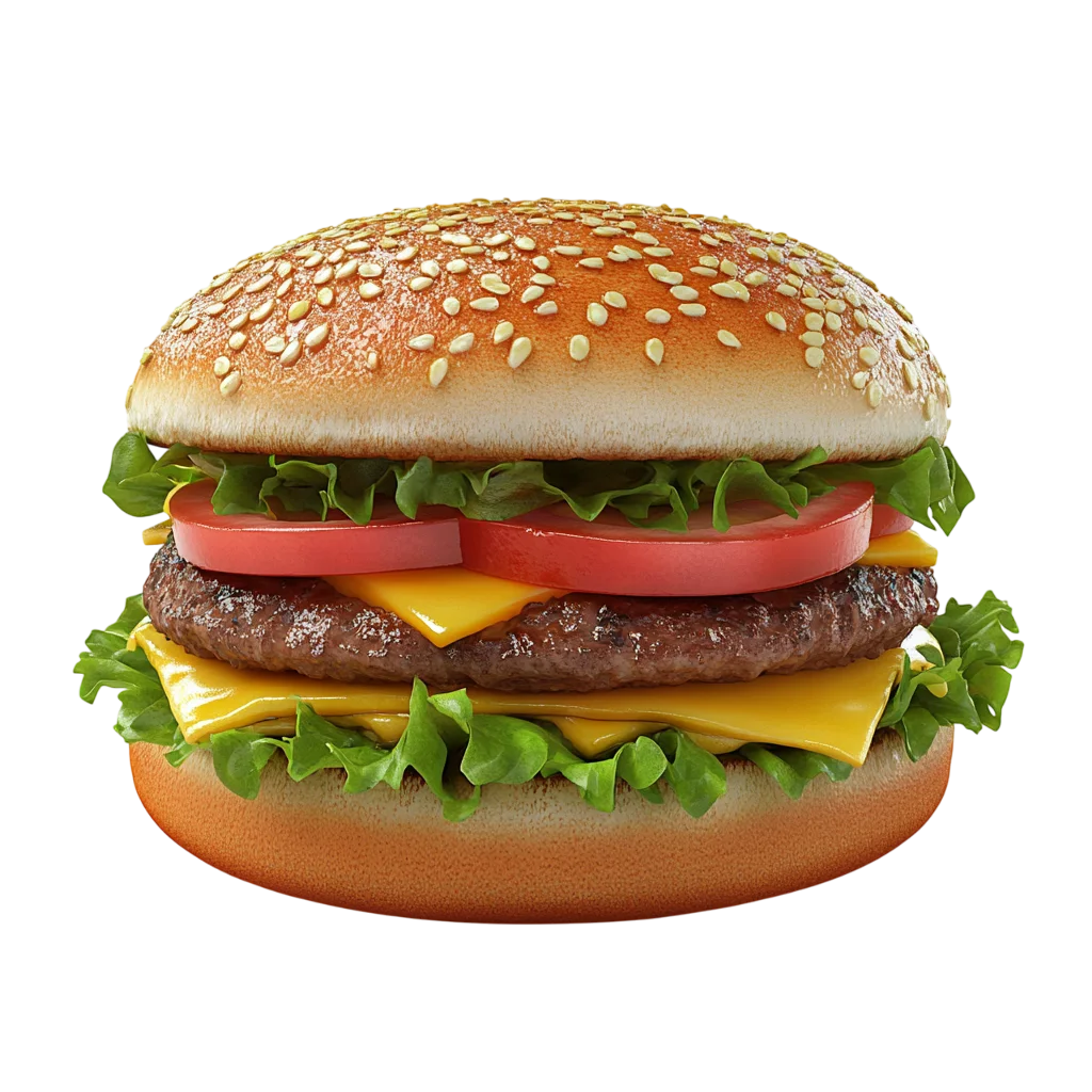 Classic Juicy Cheeseburger Fast Food PNG