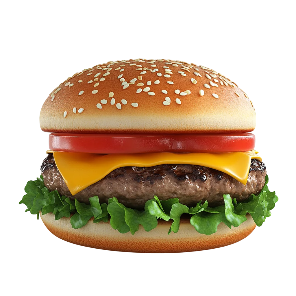 Classic Juicy Cheeseburger Fast Food PNG