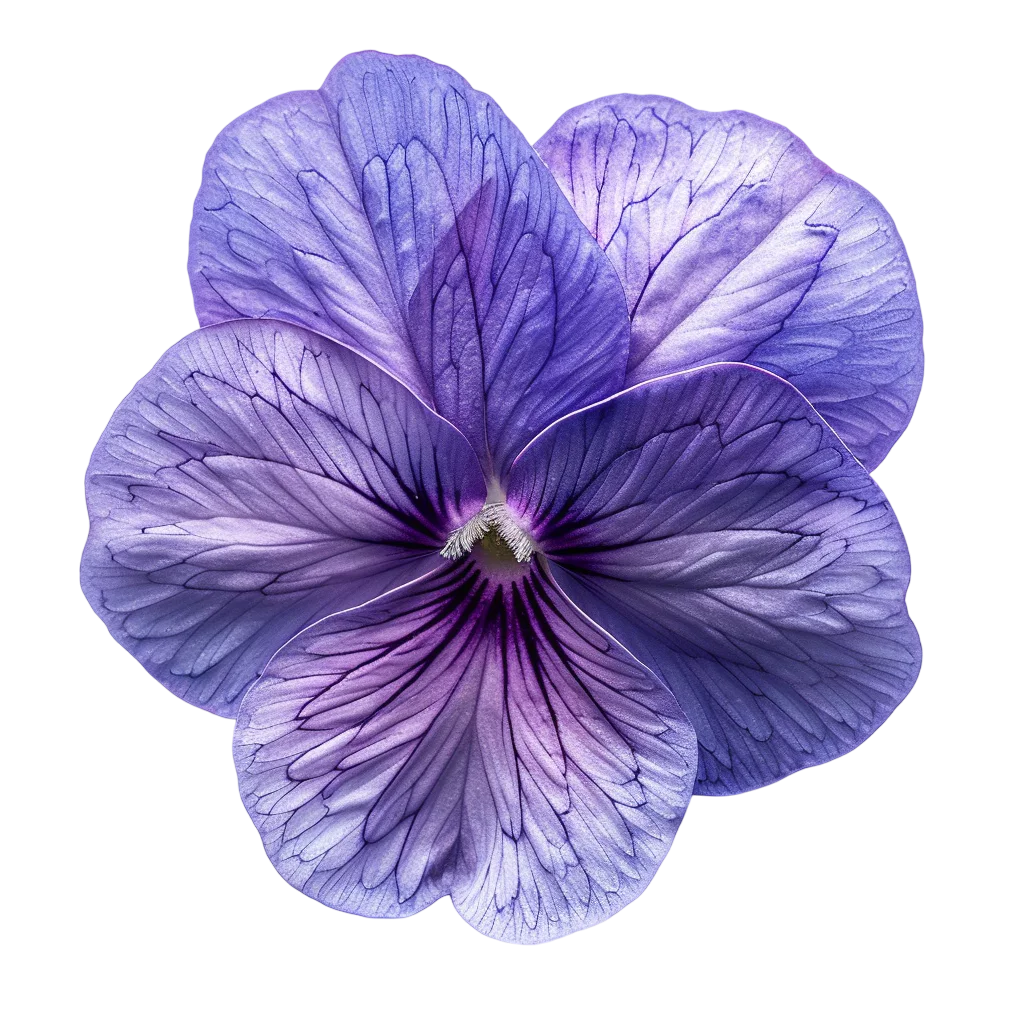 Purple Pansy with Veined Petals - Free PNG