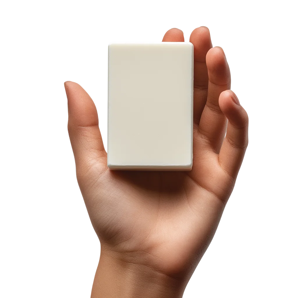 Hand Holding White Bar Soap Free PNG