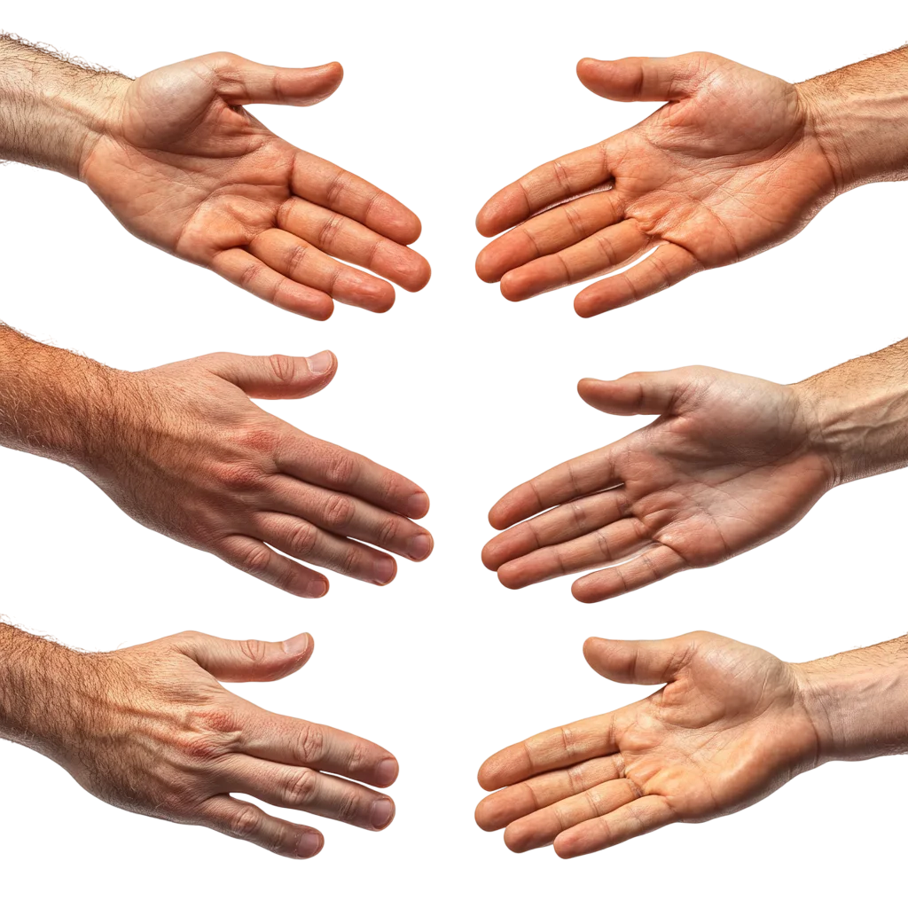 Multiple Hands Reaching Out Together PNG