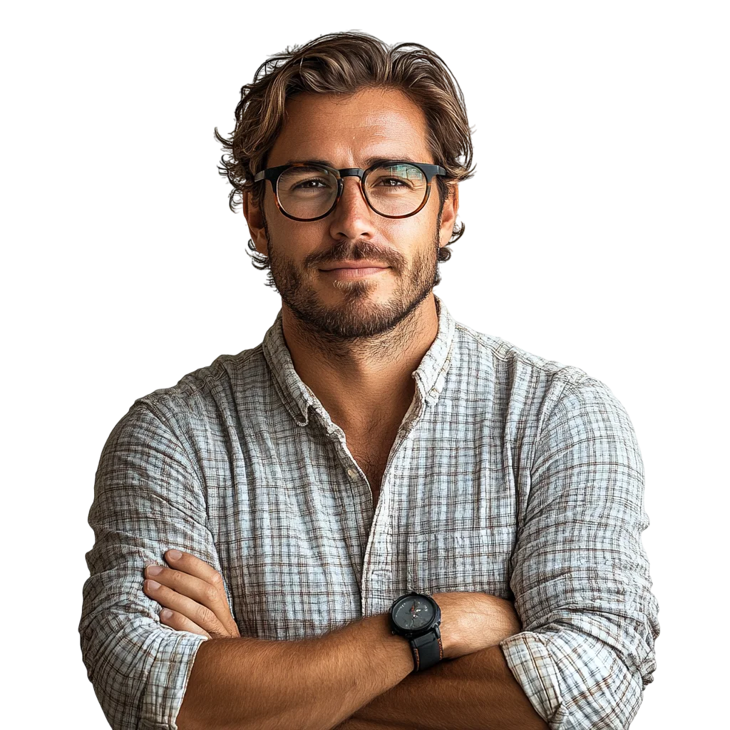 Handsome Man With Glasses And Beard PNG