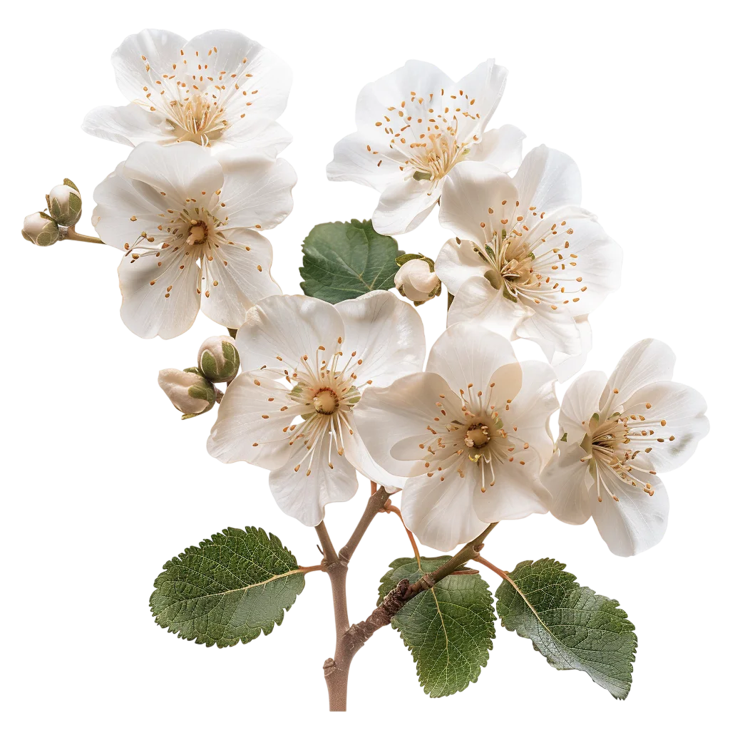 Fresh White Jasmine Branch Arrangement PNG