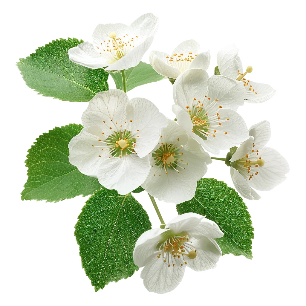 Fresh White Jasmine Flower Branch PNG