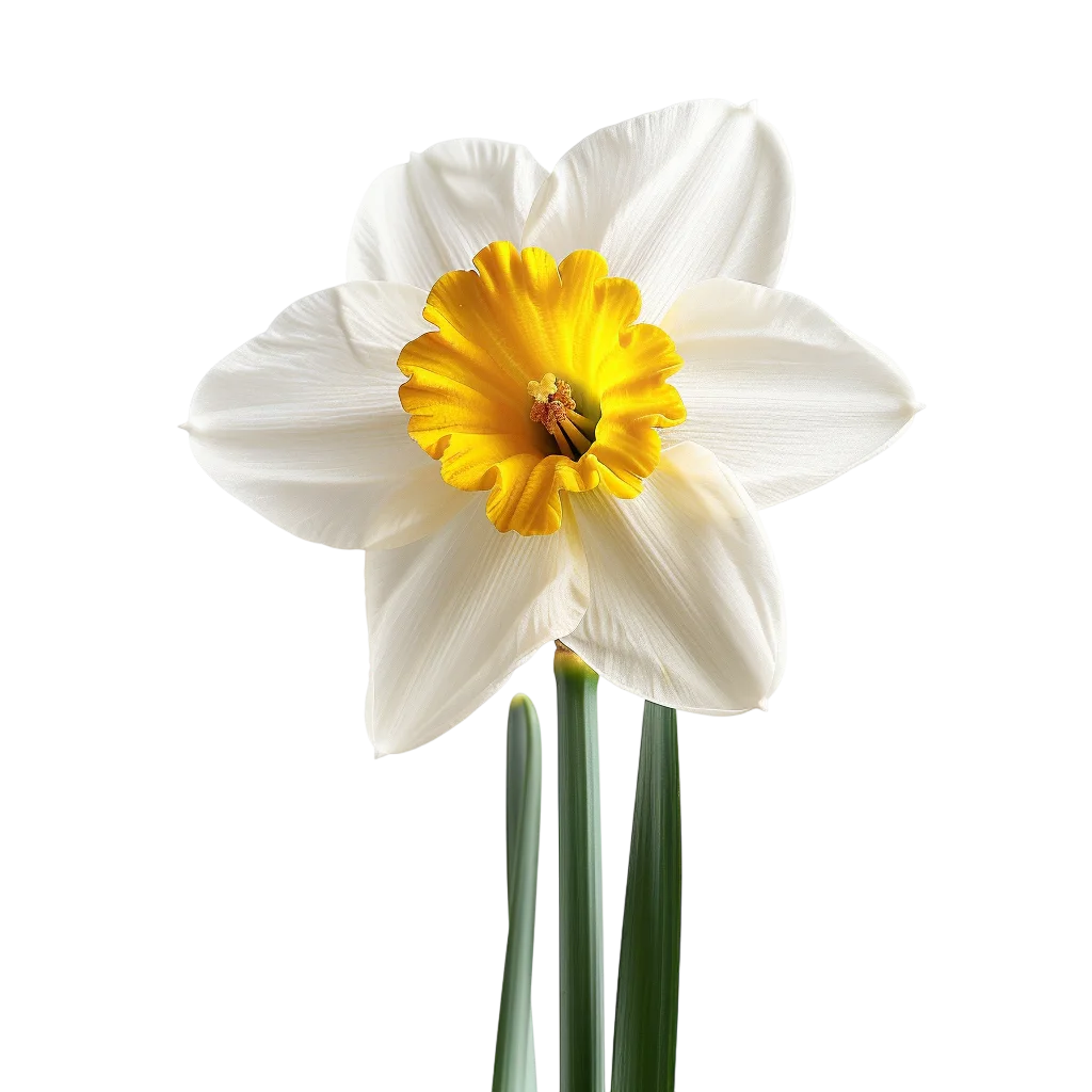 White Daffodil with Golden Trumpet – Free PNG