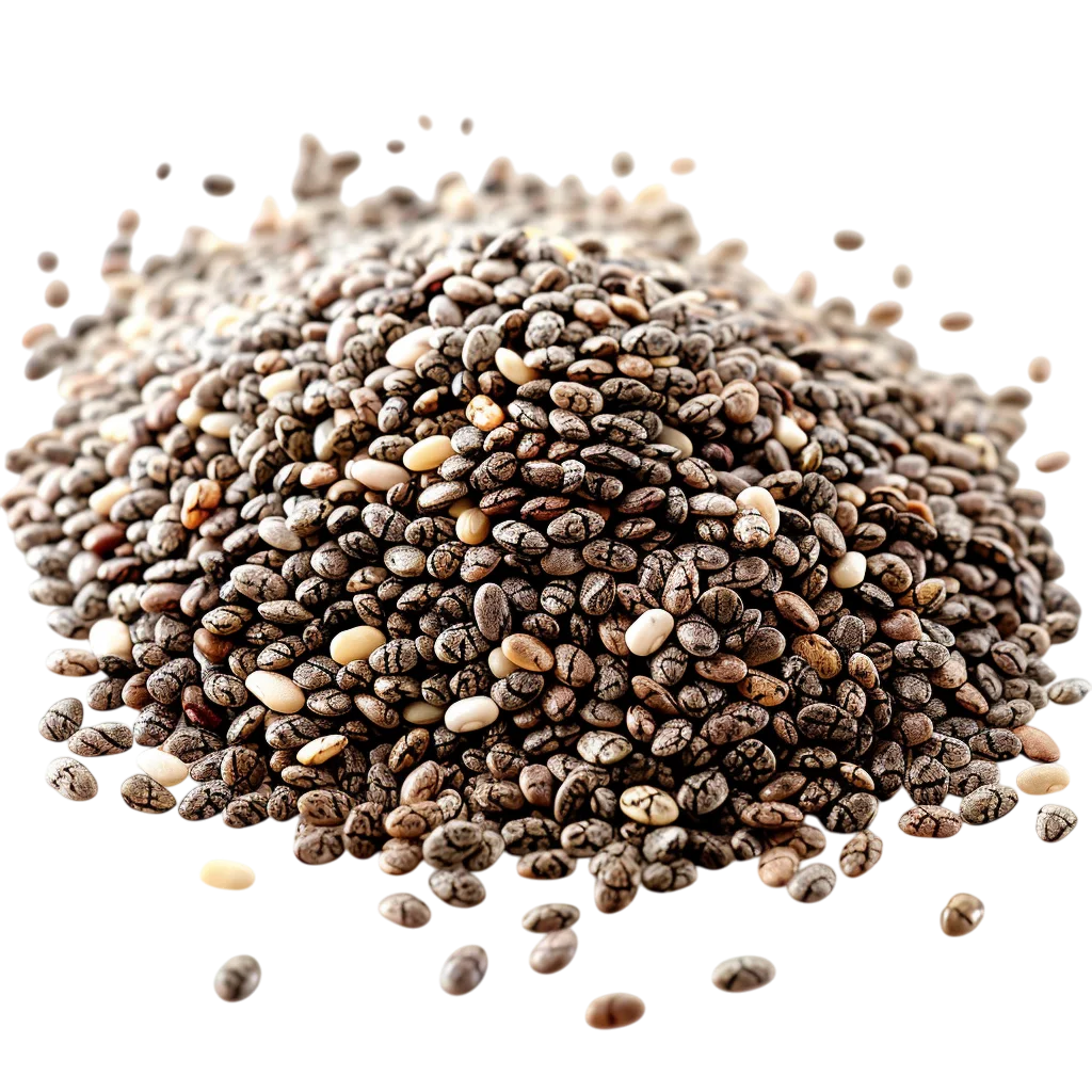 Fresh Chia Seeds Pile And Grains PNG