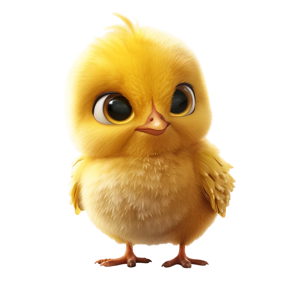 Cute Cartoon Little Chick Profile PNG