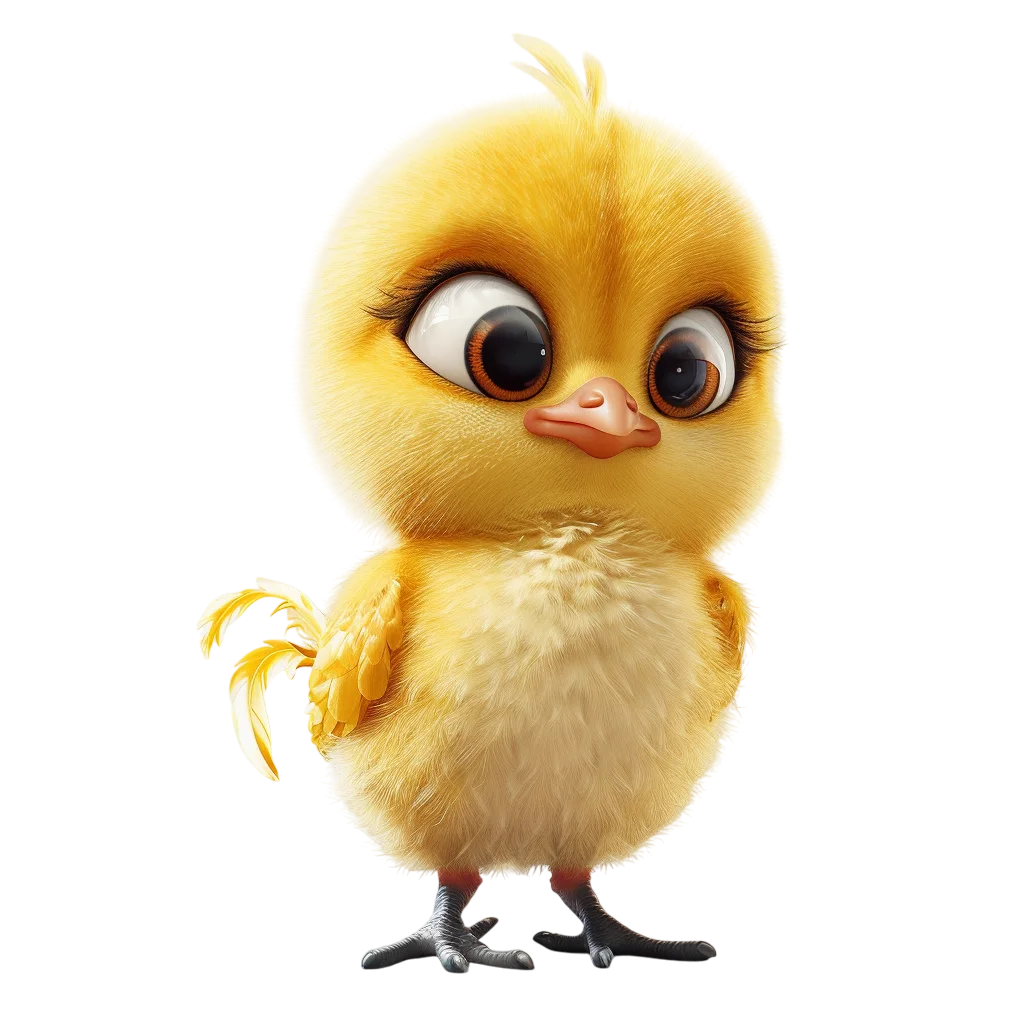 Cute Cartoon Little Chick Standing PNG