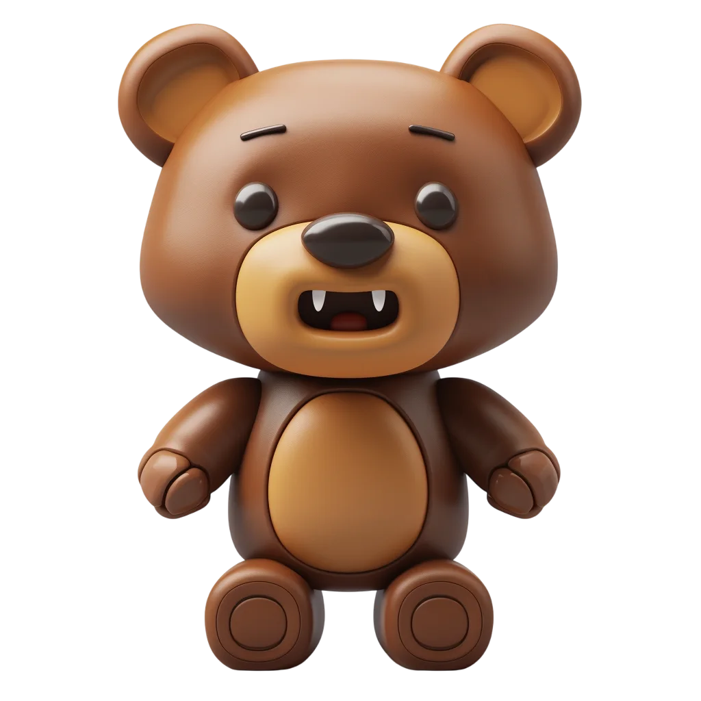 Cute Cartoon Teddy Bear Toy Character PNG