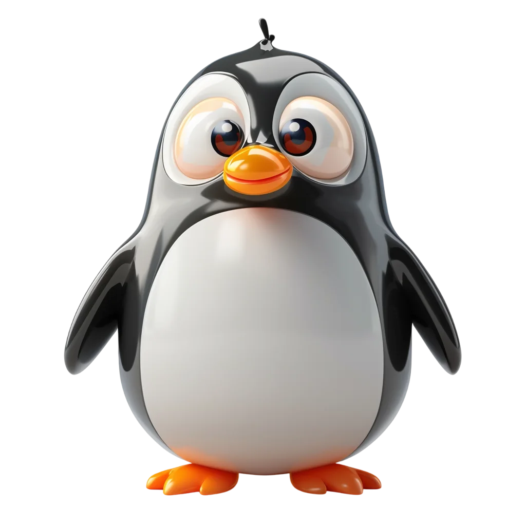 Cute Cartoon Baby Penguin Smiling PNG
