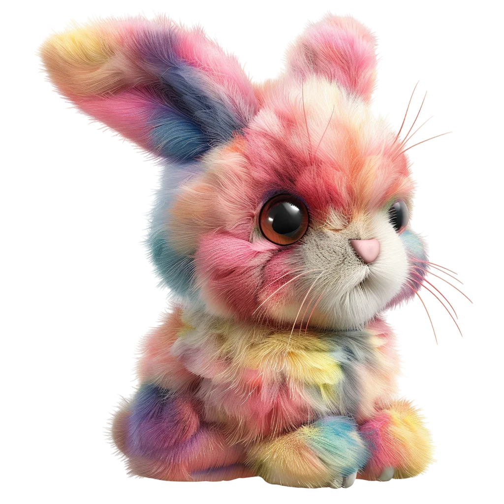Pastel Rainbow Fantasy Kitten Free PNG