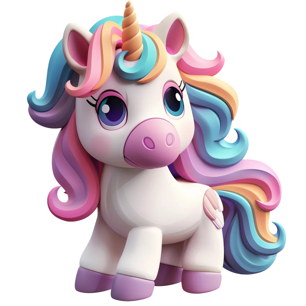 Cute Cartoon Magical Unicorn Free PNG