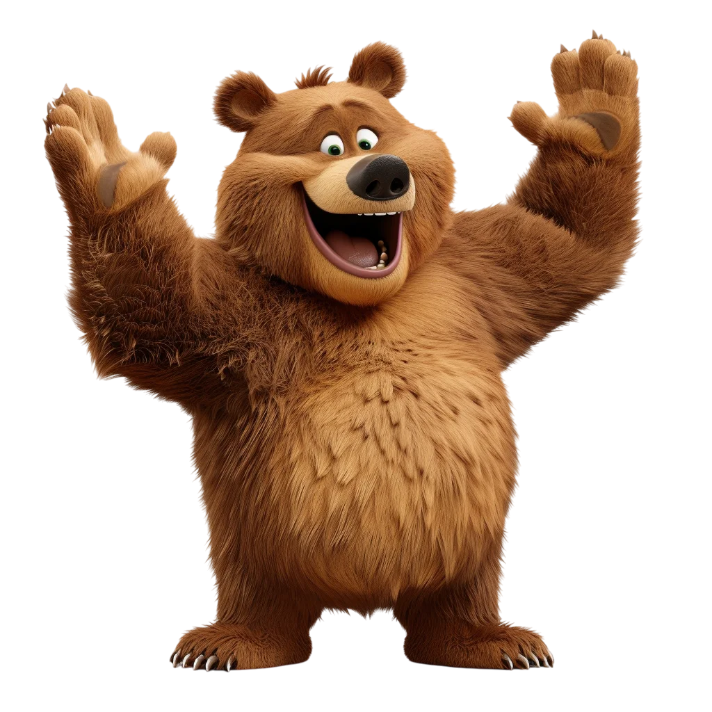 Cute Cartoon Brown Bear Cub Free PNG