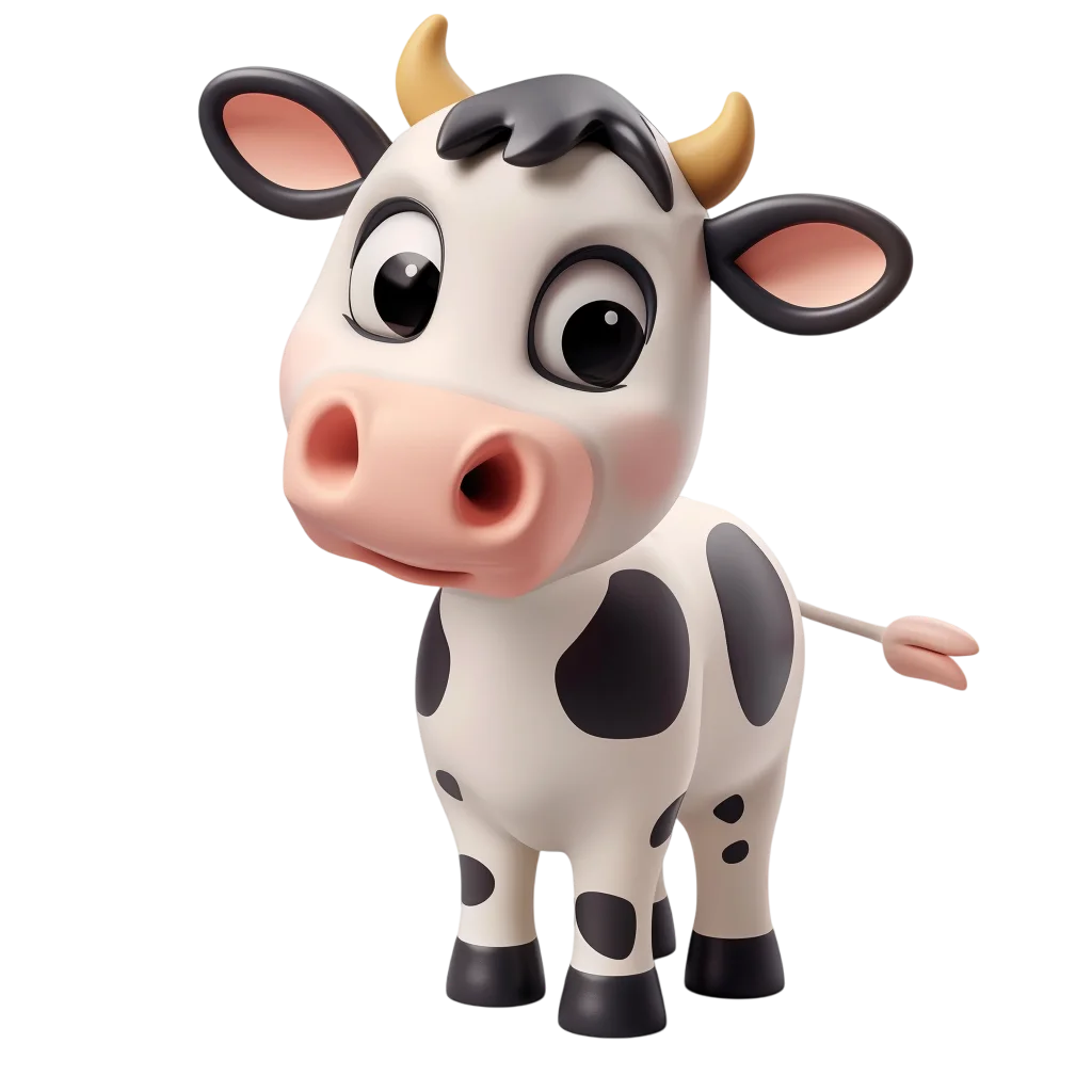 Cute Cartoon Spotted Calf Free PNG