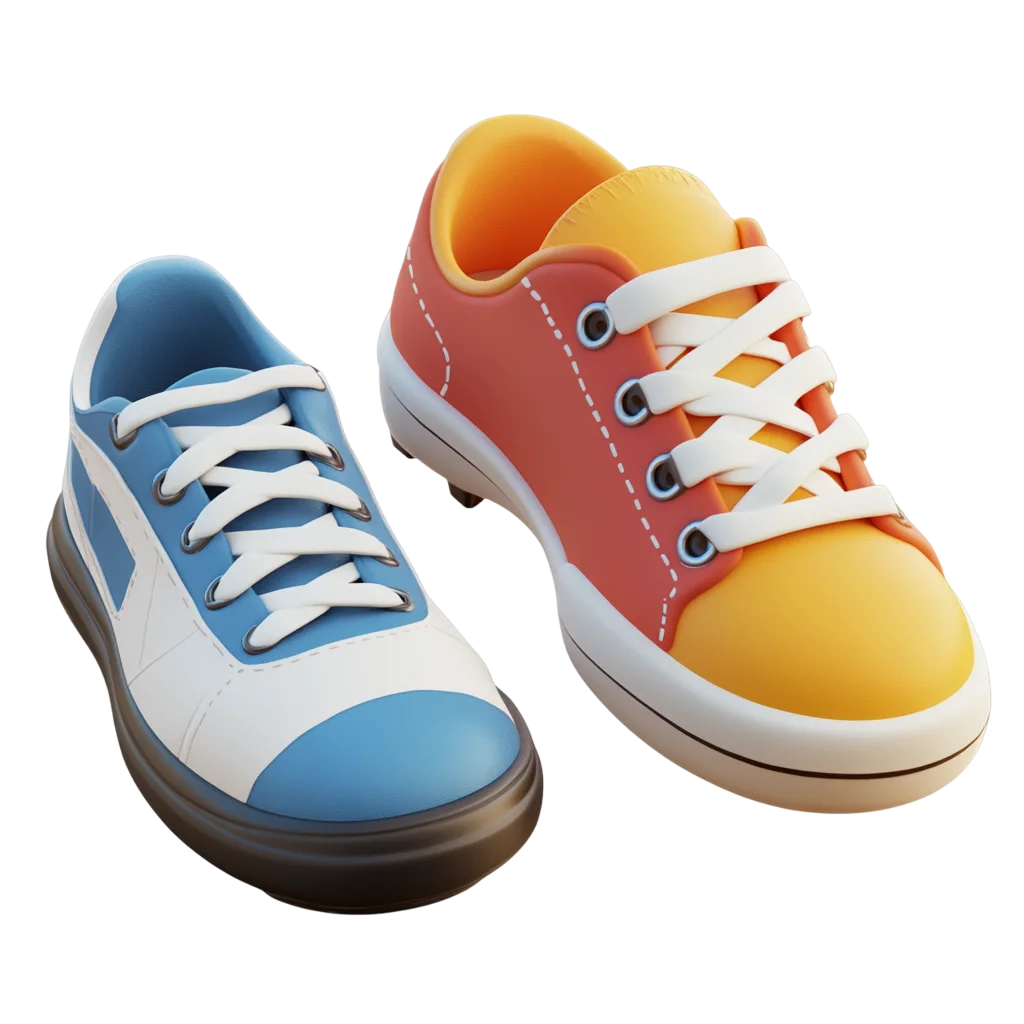 Colorful Pair of 3D Sneakers Free PNG