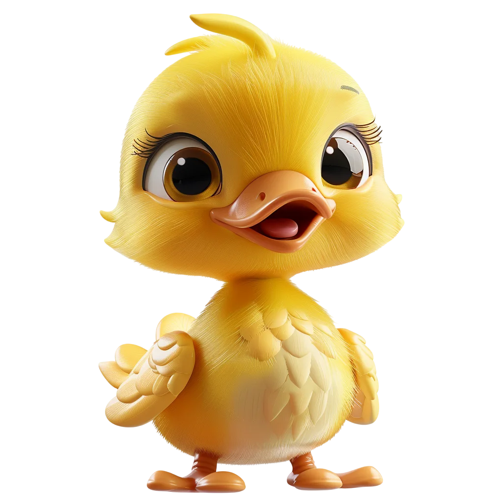 Cute Cartoon Yellow Chick Bird Free PNG