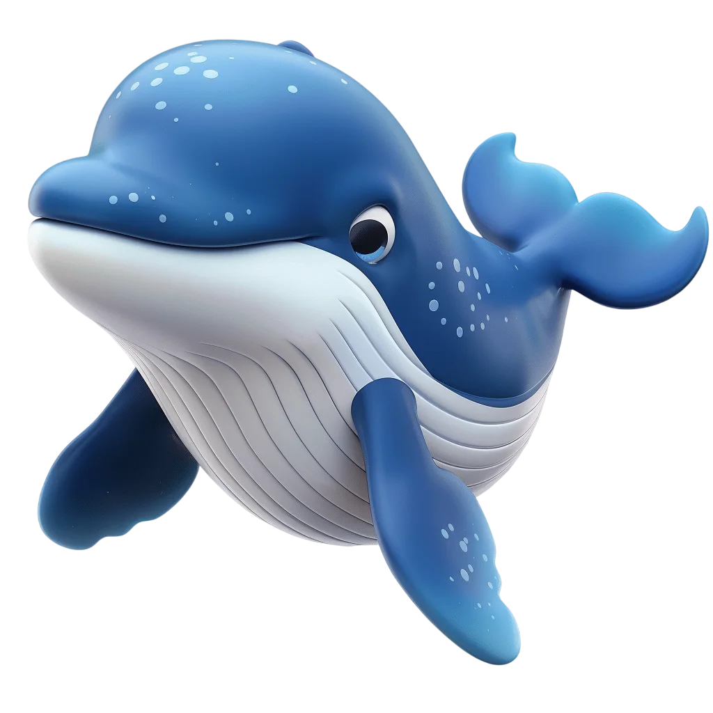 Cute Cartoon Blue Whale Ocean Animal Free PNG