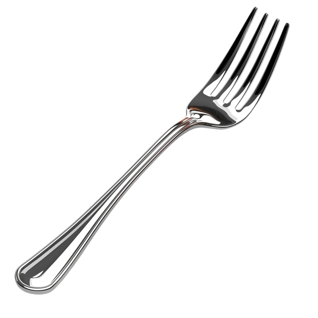 Polished Silver Fork Free PNG