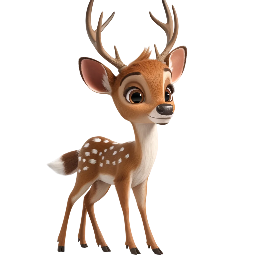 Cute Cartoon Baby Deer Free PNG Image