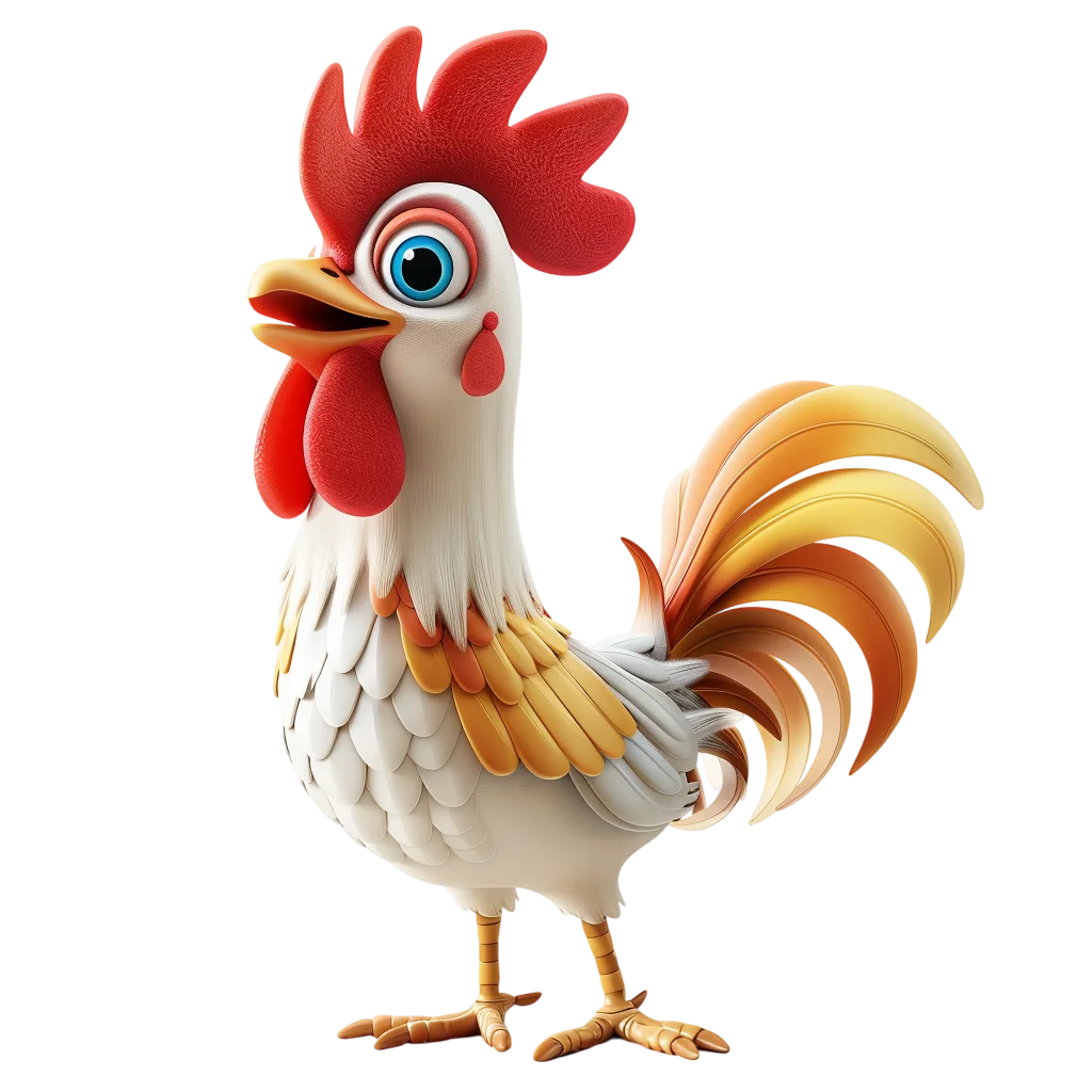 Colorful Cartoon Rooster Free PNG