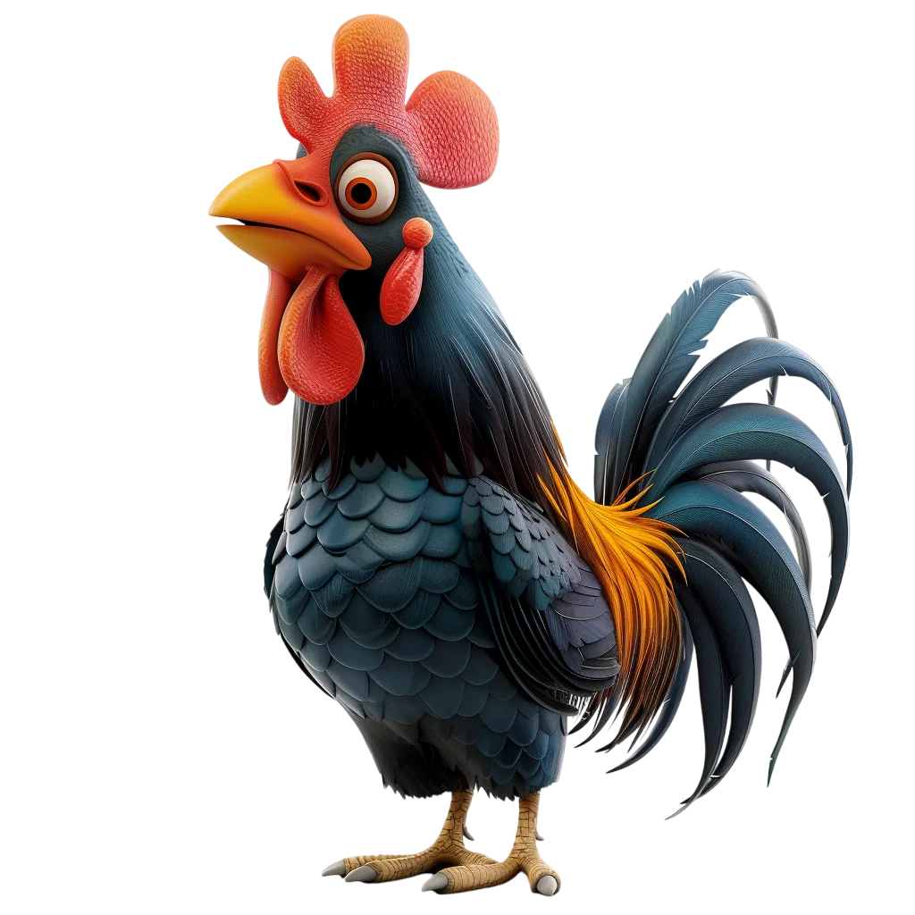 Colorful Cartoon Rooster Free PNG Image