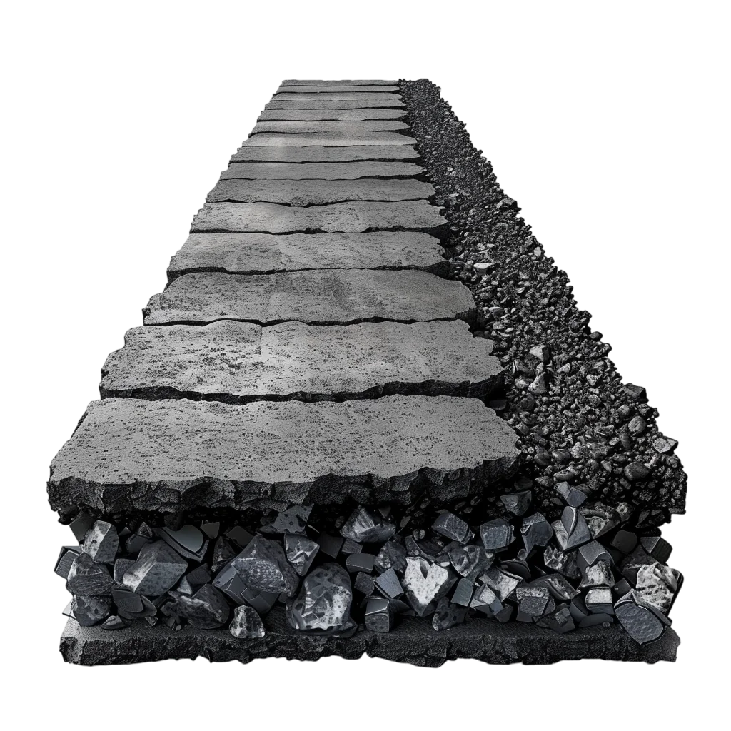 Layered Asphalt Road Block Free PNG